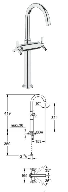 Grohe - Atrio - Ypsilon Handle Basin Mixer - 21044000 - 21044