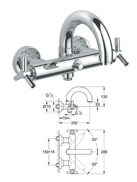Grohe - Atrio - Ypsilon Handle Bath/Shower Mixer HP - 25010000 - 25010
