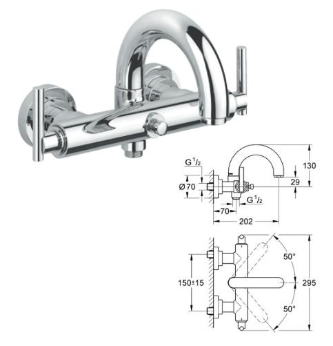 Grohe - Atrio - Jota Handle Bath/Shower Mixer HP - 25011000 - 25011