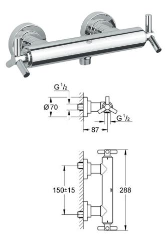 Grohe - Atrio Shower Mixer Wall Mounted - 26003000 - 26003