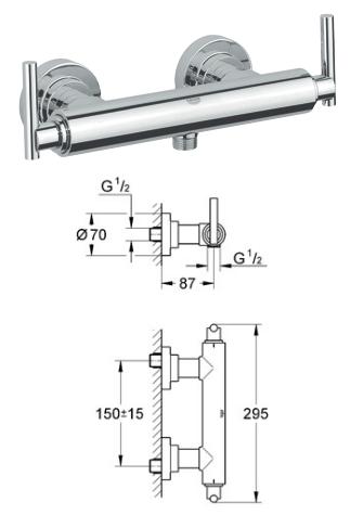 Grohe - Atrio Shower Mixer Wall Mounted - 26004000 - 26004