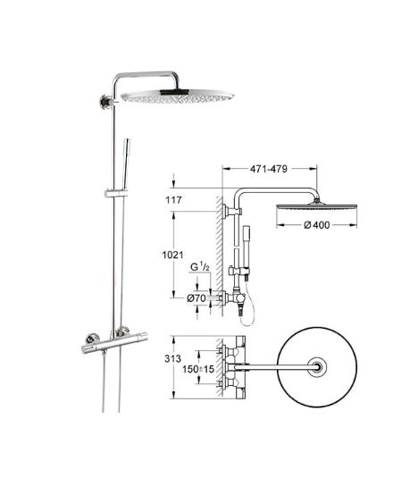 Grohe - Rainshower System Thermostatic 400mm - 27174 - 27174000 