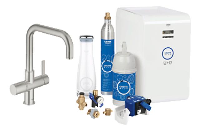 Grohe Blue Chilled And Sparkling Starter Kit SuperSteel - 31324DC0