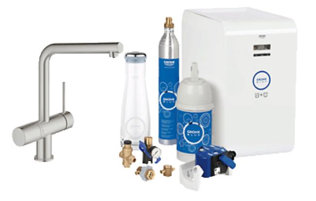 Grohe Blue Minta Chilled And Sparkling Starter Kit SuperSteel - 31347DC1