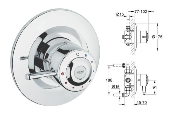 Grohe - Avensys Shower Single Control DO8 Shower Mixer 1/2" - Chrome/White - 34041IL0 - 34041 IL0 - SOLD-OUT!! 