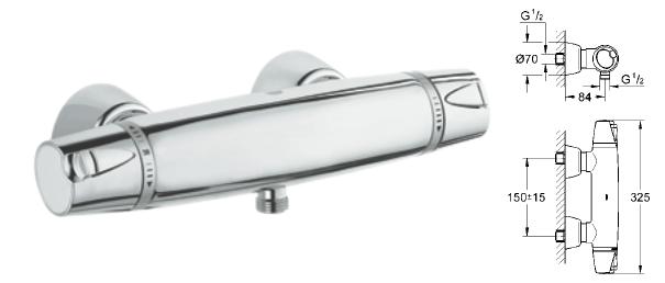 Grohe - Grohtherm G3000 Exposed Shower Mixer HP - 34 179 000 - 34179