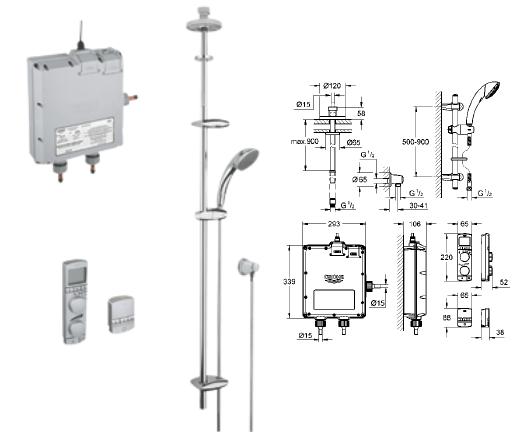 Grohe - Grohtherm Wireless! Shower Set Pumped - DISCONTINUED - 36 024 000 - 36024