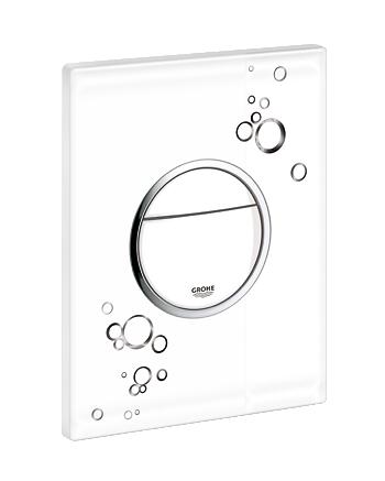 Grohe - Nova Cosmopolitan Circle Print WC Wall Plate (Flush Plate) White/Chrome - 38847 LI0 - 38847LI0 
