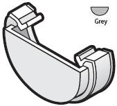 Half Round Grey Gutter External Stopend - RE1-GR
