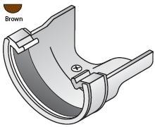 Half Round Brown Gutter Adaptor - Cast Iron Ogee L/H - RD4-BR
