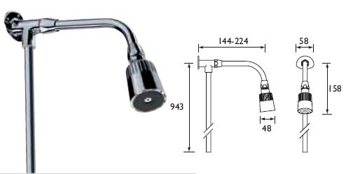 SIRRUS - Fixed Shower Arm for Exposed Kit - KIT ERS-CP