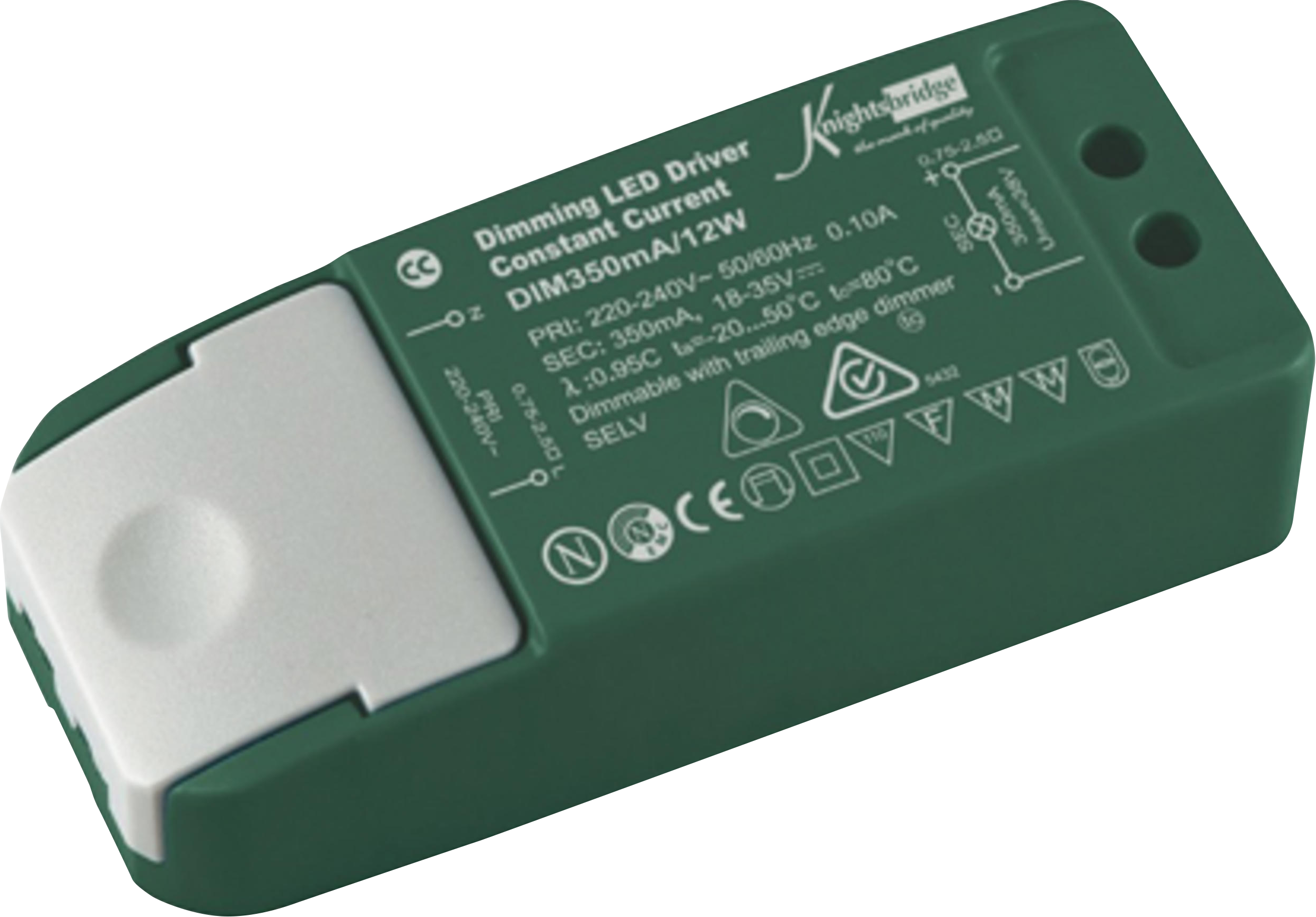 IP20 350mA 12W Constant Current Dimmable LED Driver - 1W350DA 