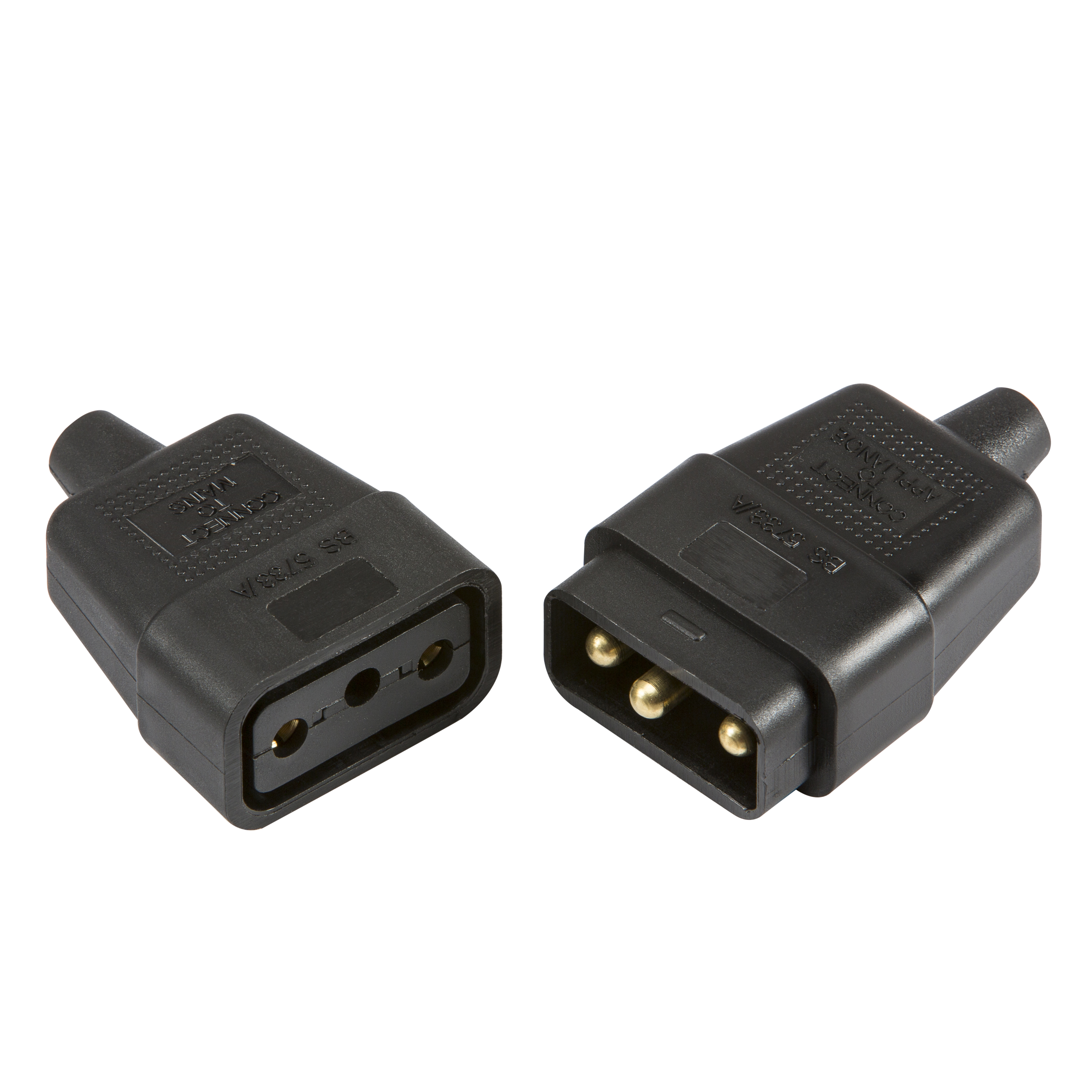 10A 3-Pin Cable Connector - Black - 2121B 