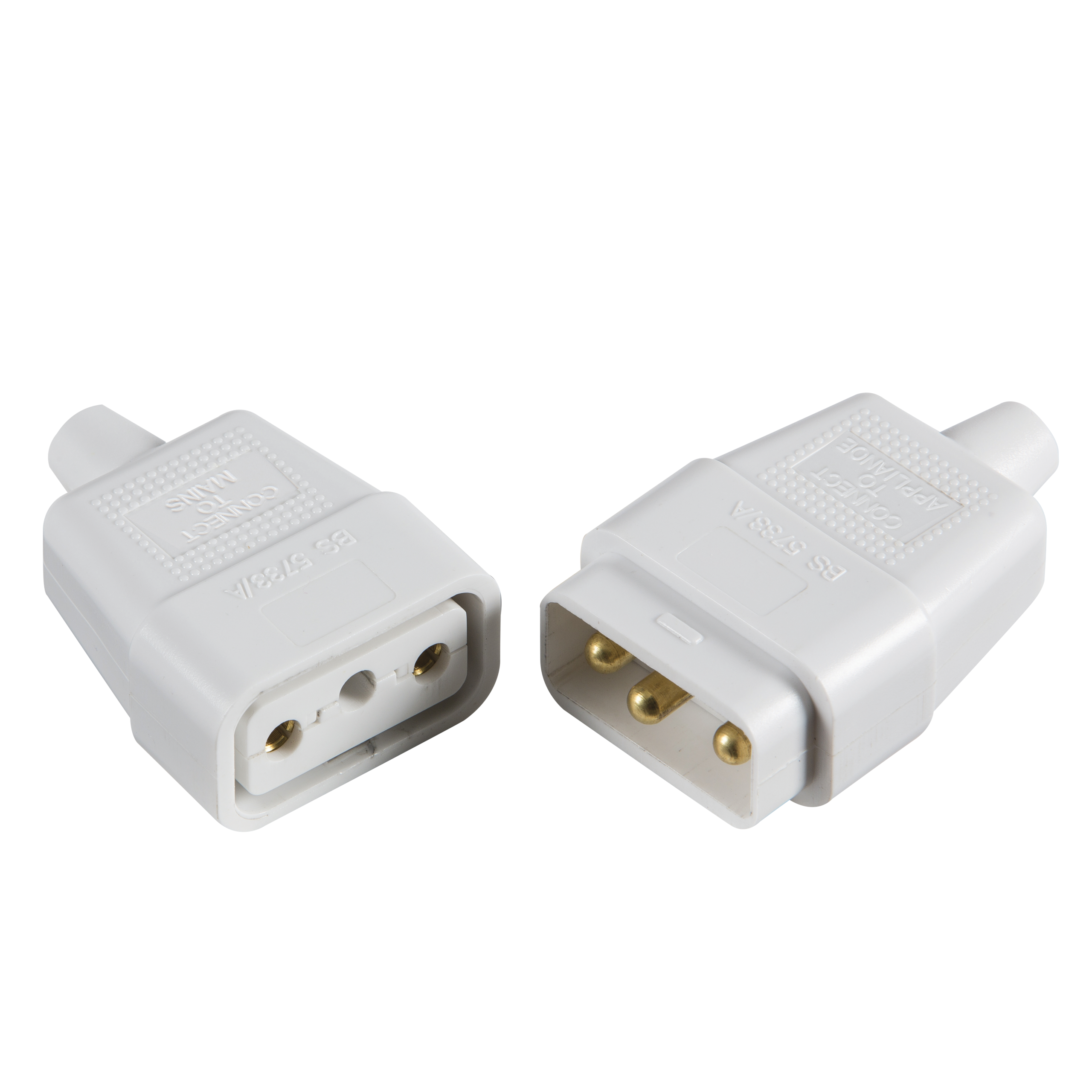 10A 3-Pin Cable Connector - White - 2121W 