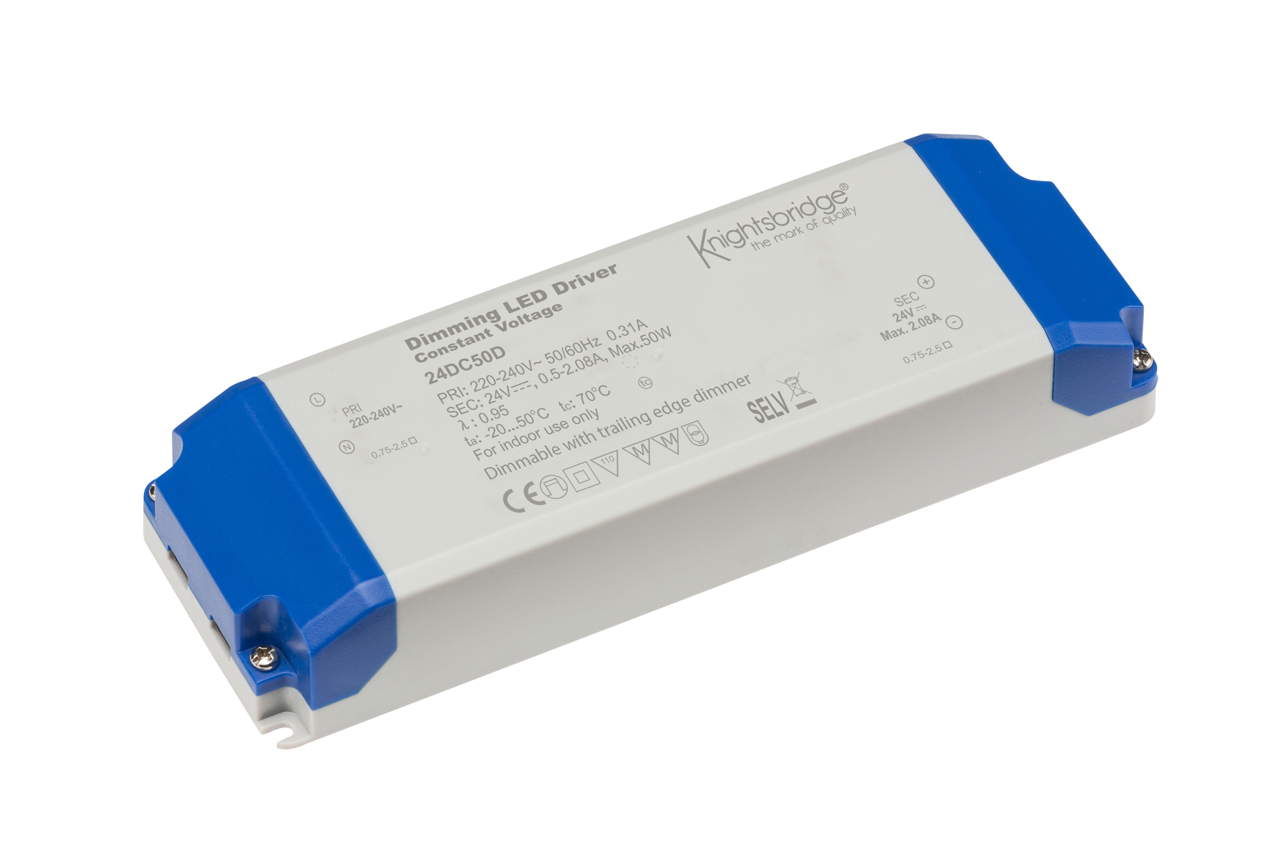 IP20 24V 50W DC Dimmable LED Driver - Constant Voltage - 24DC50D 