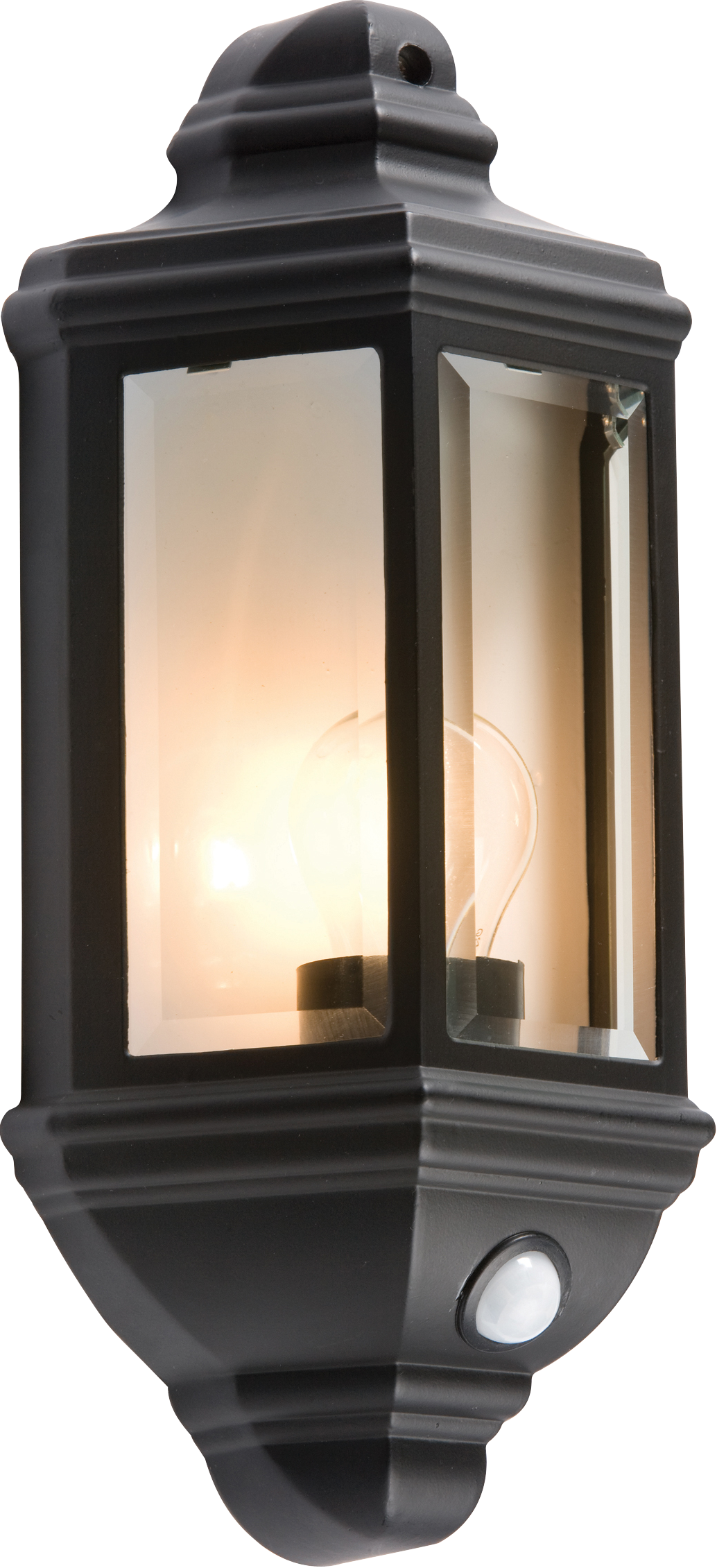 IP33 60W Die-Cast Aluminium Clear Glass Wall Lantern With PIR Sensor - 5401A 