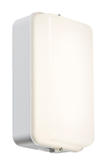 230V IP54 5W LED Security Amenity Bulkhead White Base With Opal Diffuser Cool White 4000K - AMLEDW 