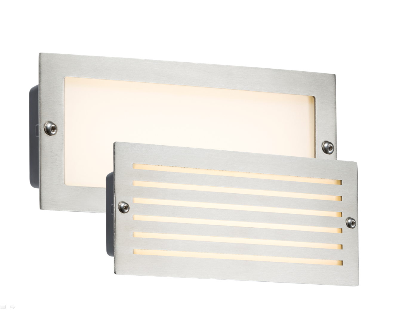 230V IP54 5W White LED Recessed Brick Light - Brushed Steel Fascia - BLED5SW 