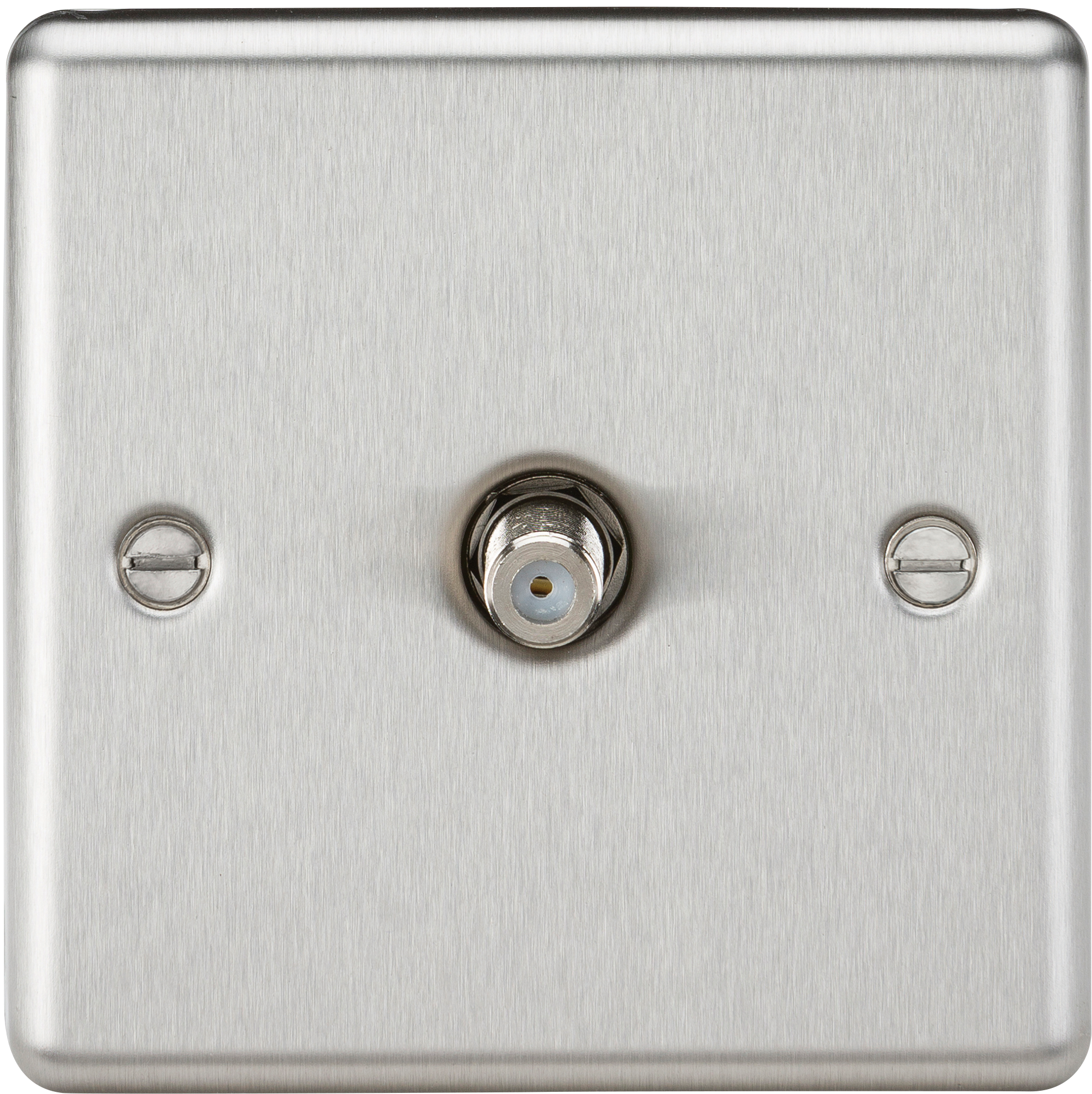 Sat TV Outlet - Rounded Edge Brushed Chrome - CL015BC 