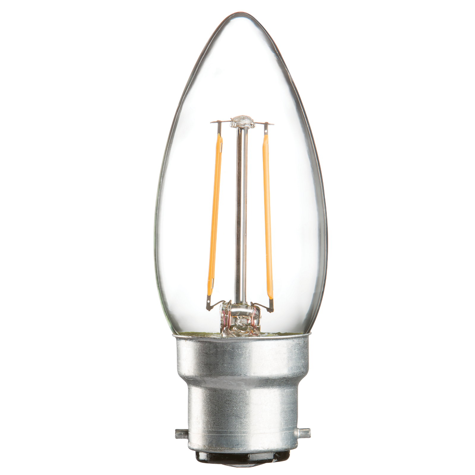 230V 2W LED 35mm BC Clear Candle 3000K - CL2BCC 