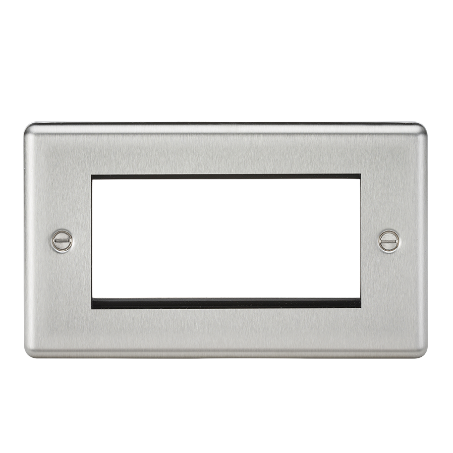 4G Modular Faceplate - Rounded Edge Brushed Chrome - CL4GBC 