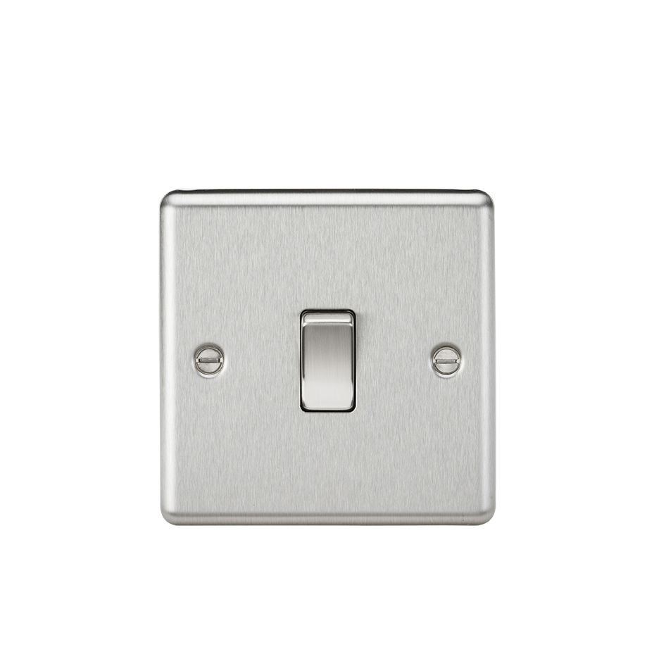 20A 1G DP Switch - Rounded Edge Brushed Chrome - CL834BC 