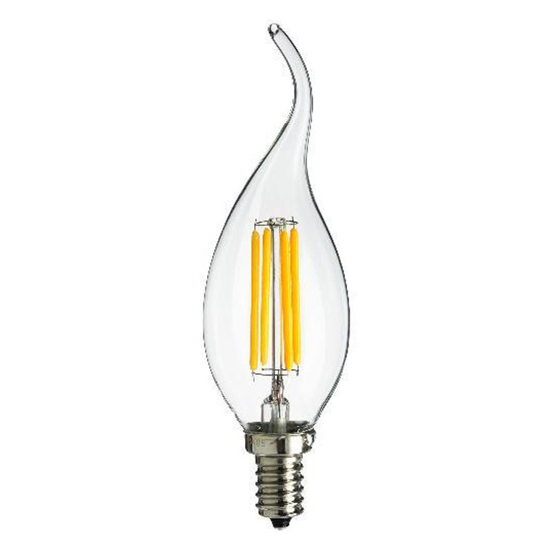 230V 4W LED 35mm SES Clear Flame Tip Candle 3000K - CLF4SESC 