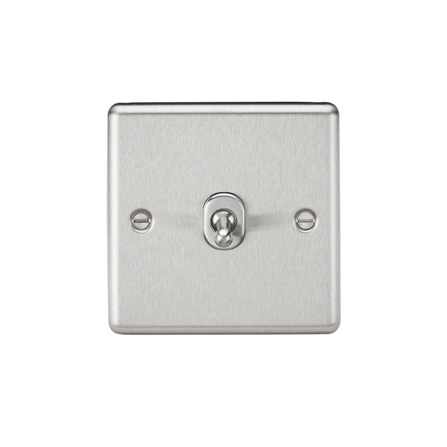 10A 1G 2 Way Toggle Switch - Rounded Brushed Chrome Finish - CLTOG1BC 