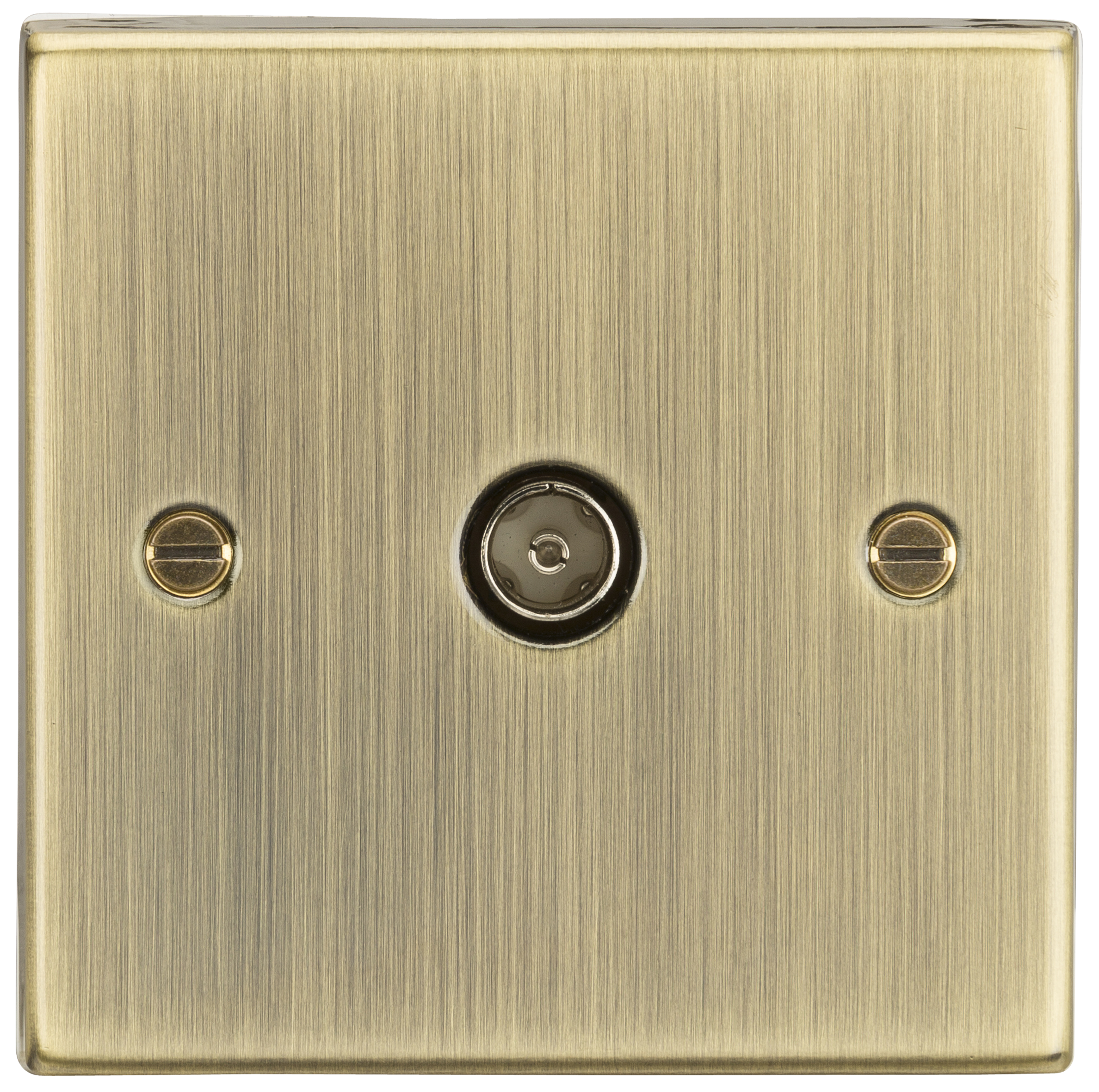 TV Outlet (non-isolated) - Square Edge Antique Brass - CS010AB 