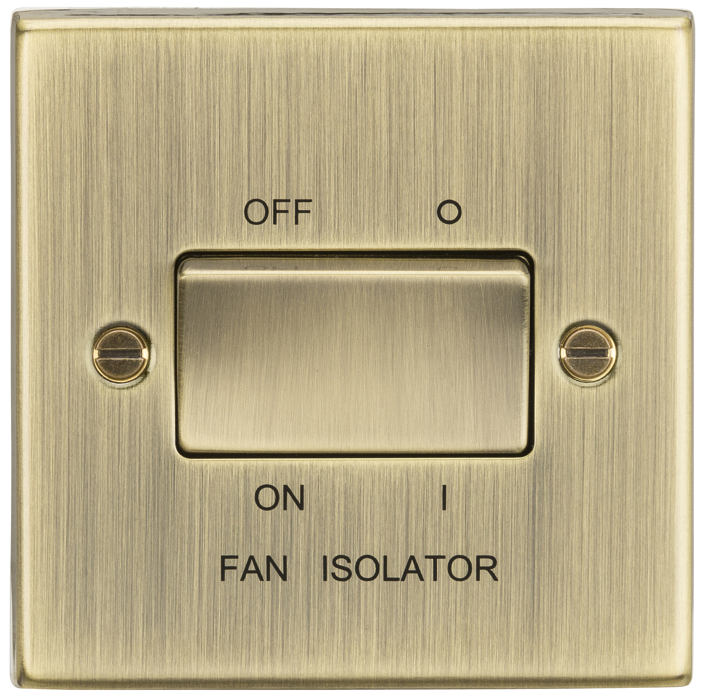 10A 3 Pole Fan Isolator Switch - Square Edge Antique Brass - CS11AB 