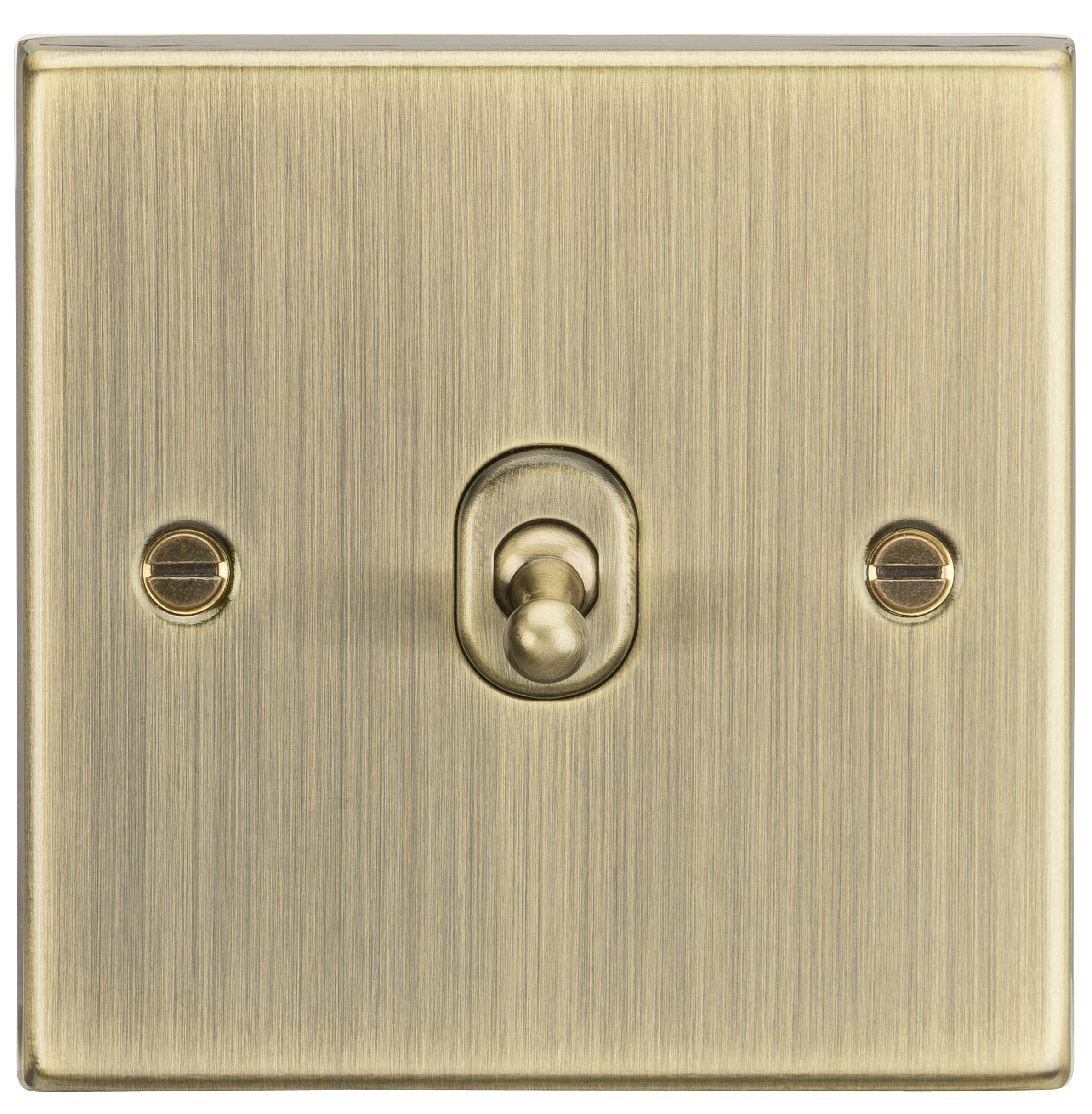 10A 1G 2 Way Toggle Switch - Square Edge Antique Brass - CSTOG1AB 