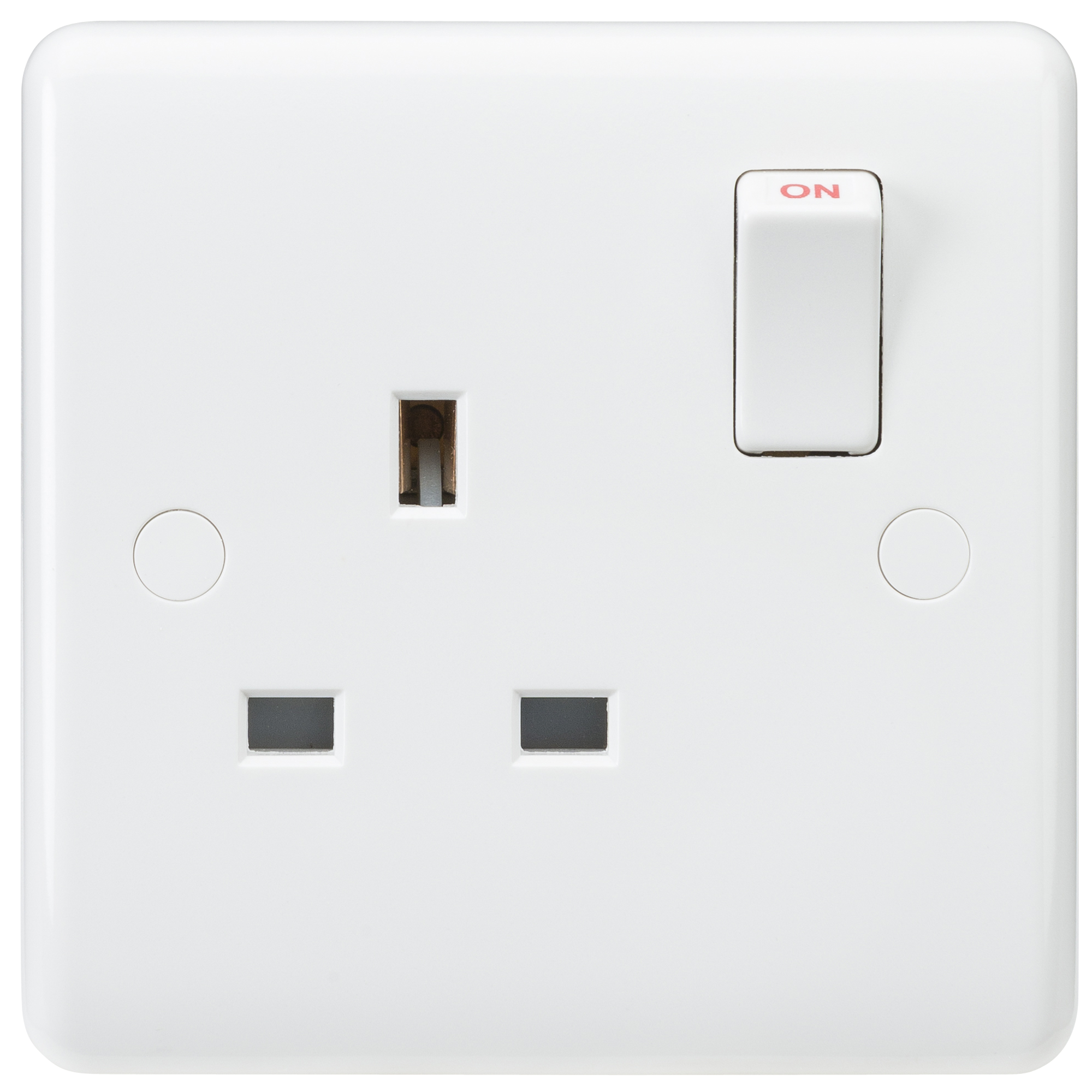 Curved Edge 13A 1G DP Switched Socket - CU7000 