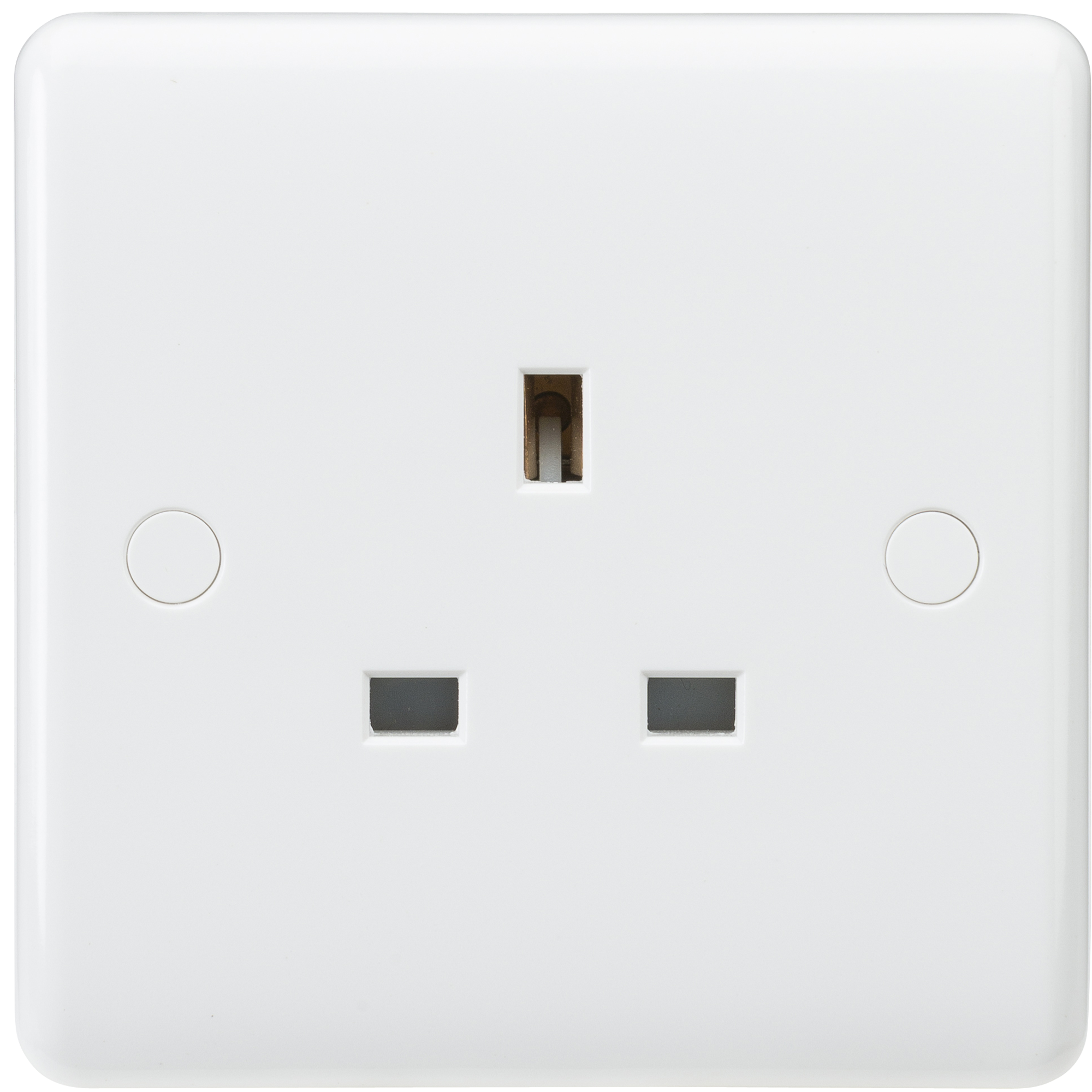 Curved Edge 13A 1G Unswitched Socket - CU7000U 