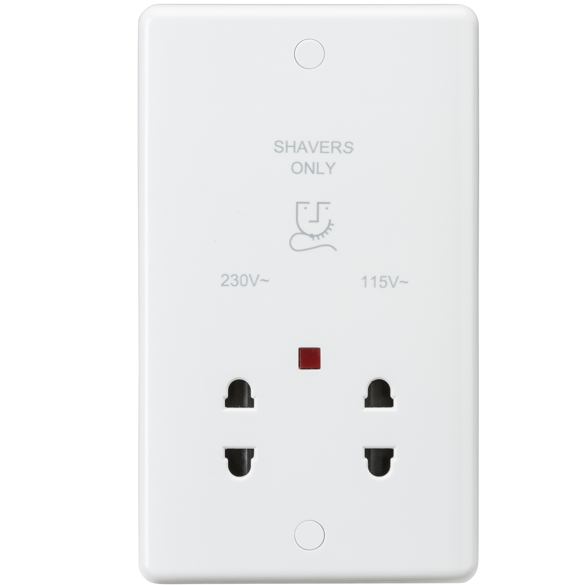 Curved Edge Dual Voltage Shaver Socket With Neon - CU8900N 