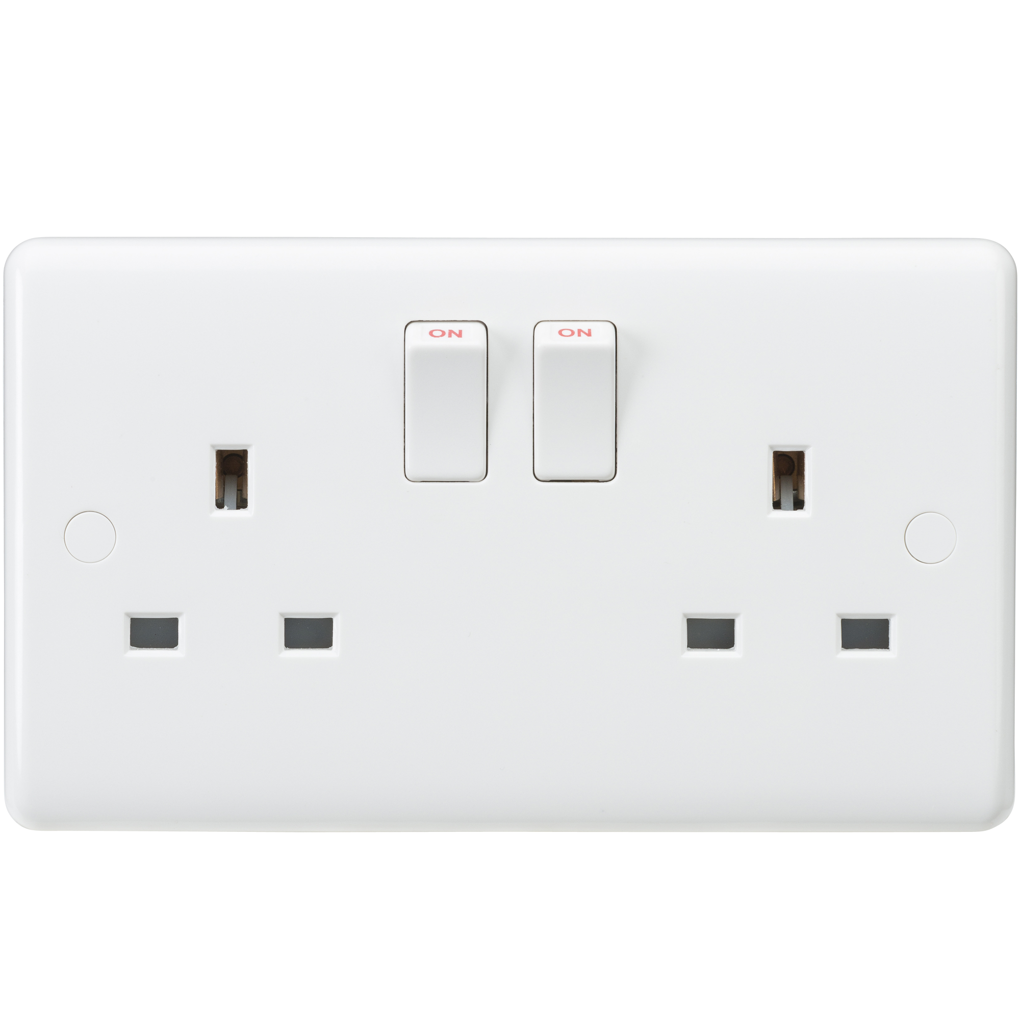 Curved Edge 13A 2G SP Switched Socket - CU9000S 