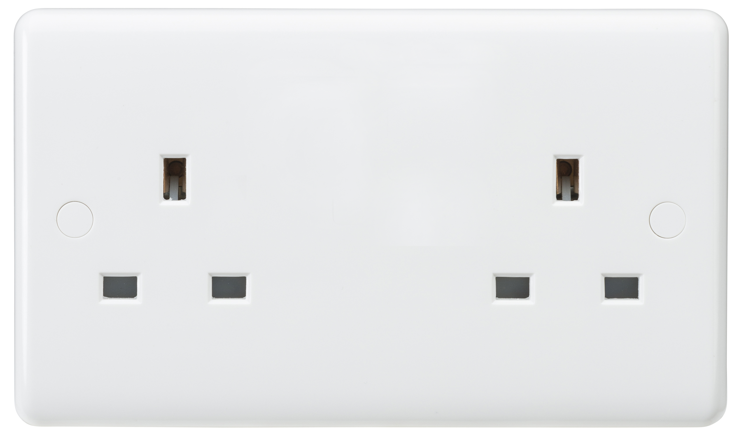 Curved Edge 13A 2G Unswitched Socket - CU9000U 