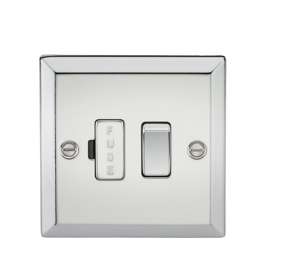 13A Switched Fused Spur Unit - Bevelled Edge Polished Chrome - CV63PC 