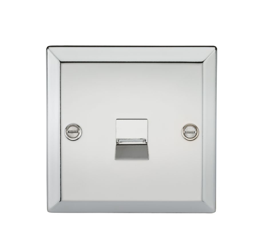 Telephone Extension Outlet - Bevelled Edge Polished Chrome - CV74PC 