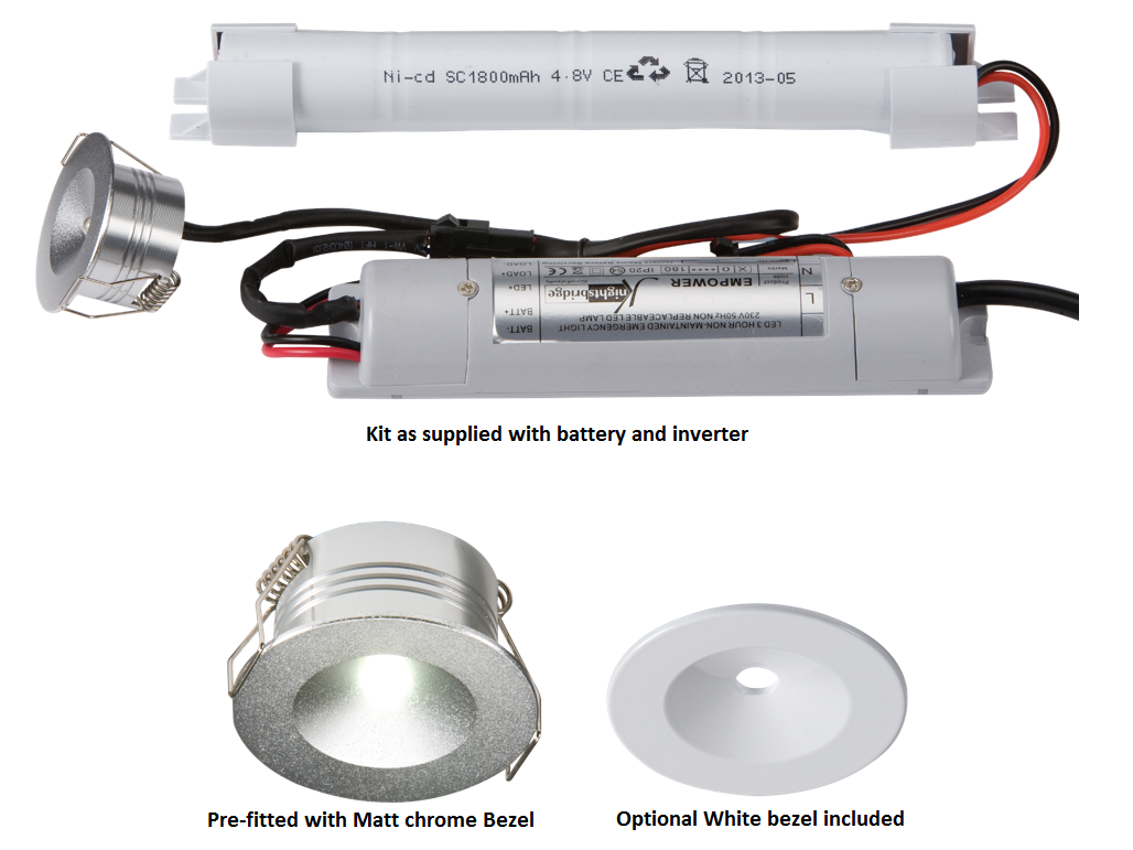 230V IP20 3W LED Emergency Downlight (non-maintained Use Only) - EMPOWER 