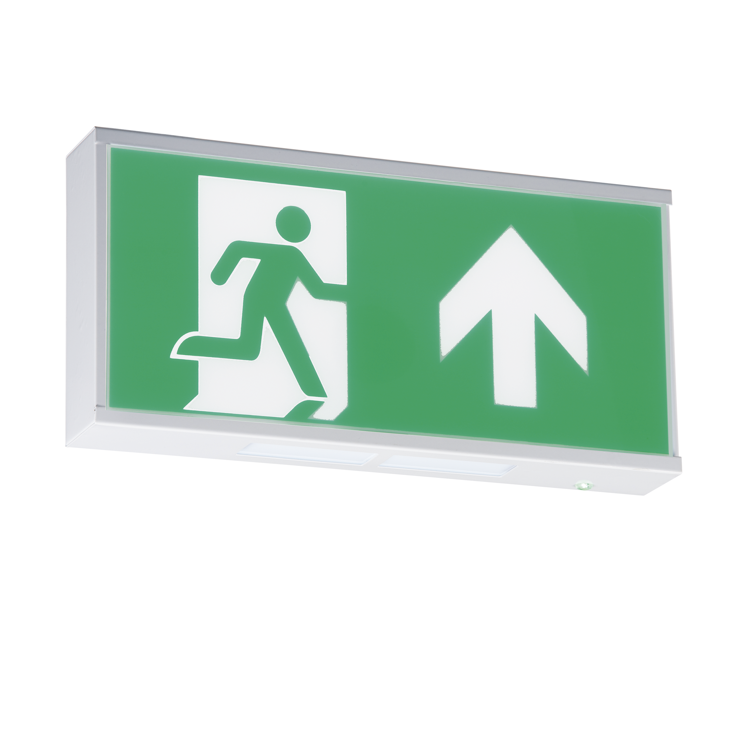 230V IP20 Wall Mounted LED Emergency Exit Sign (maintained/non-maintained) - EMRUN 