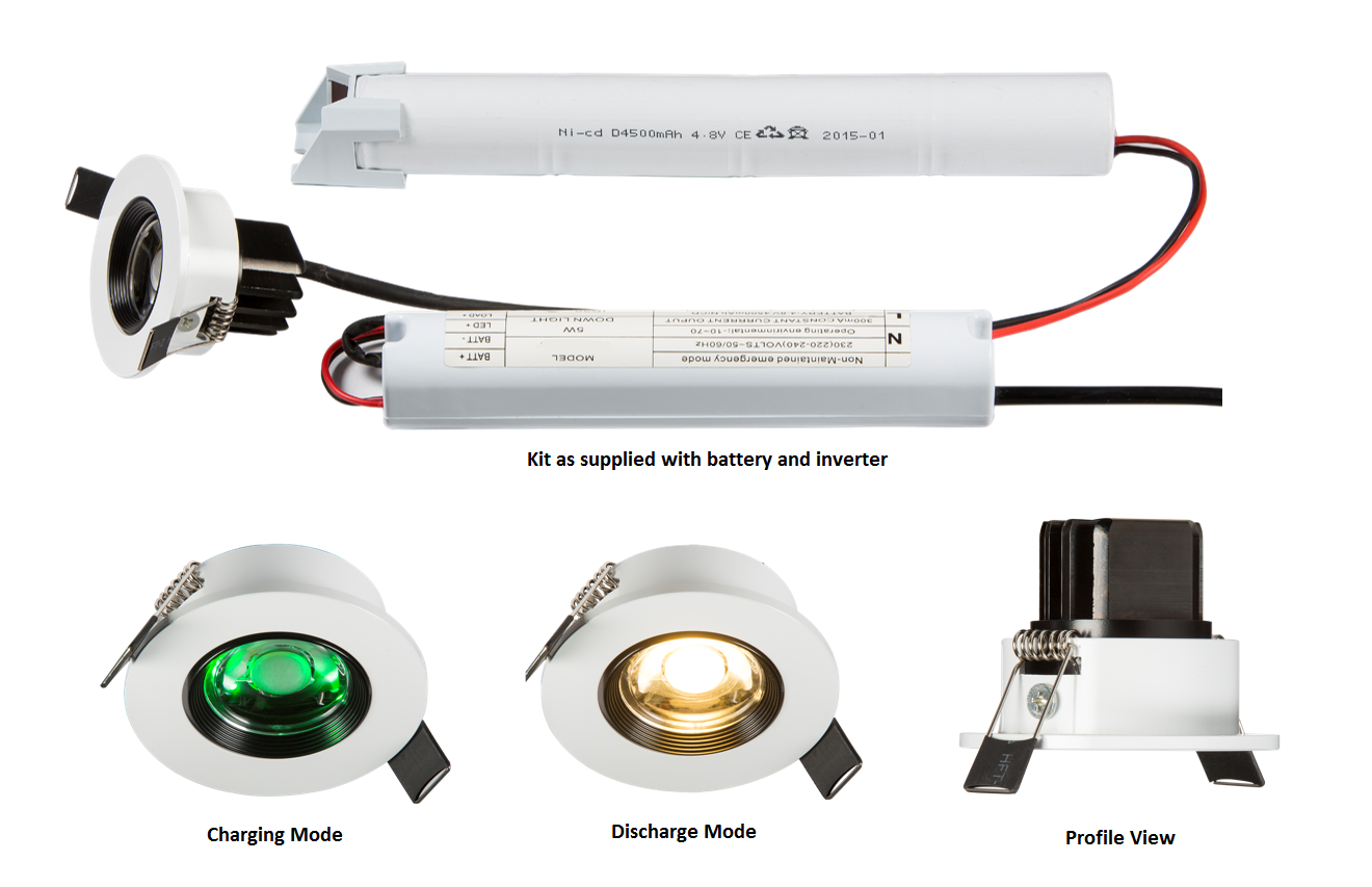 230V IP20 5W LED Emergency Downlight 6000K (non-maintained Use Only) - ENM5 