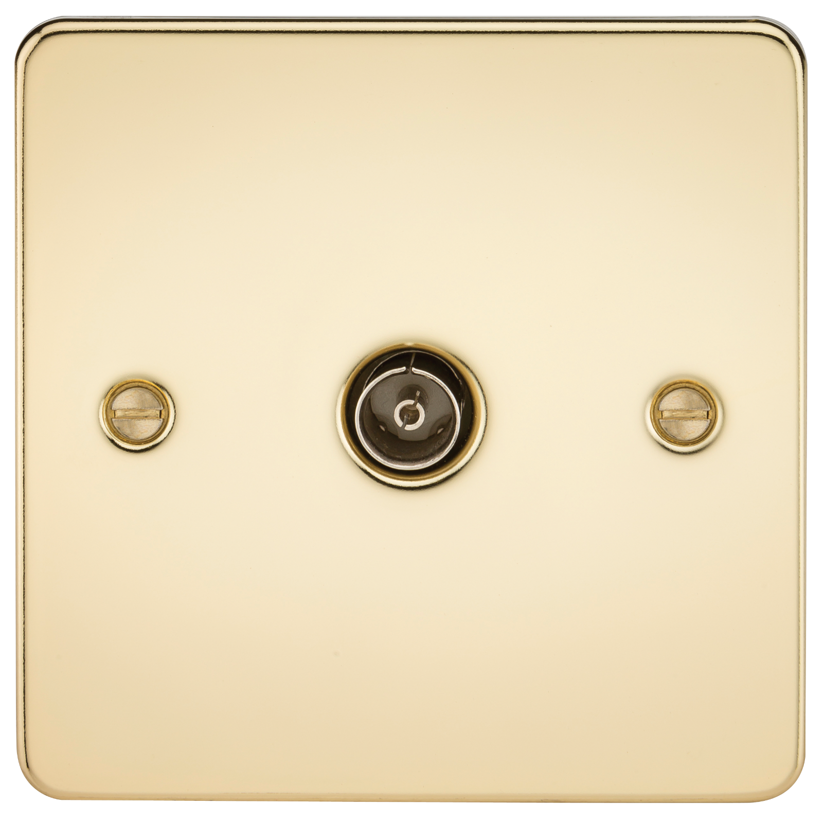 Flat Plate 1G TV Outlet (non-isolated) - Polished Brass - FP0100PB 