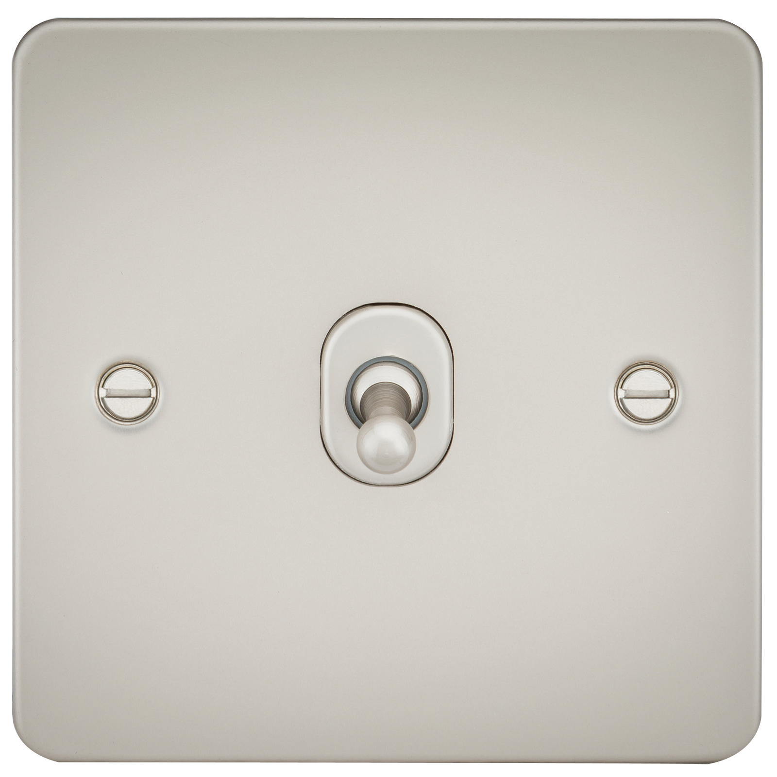 Flat Plate 10A 1G 2 Way Toggle Switch - Pearl - FP1TOGPL 