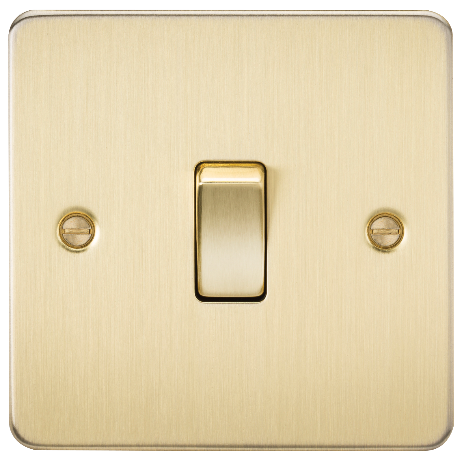 Flat Plate 10A 1G 2 Way Switch - Brushed Brass - FP2000BB 