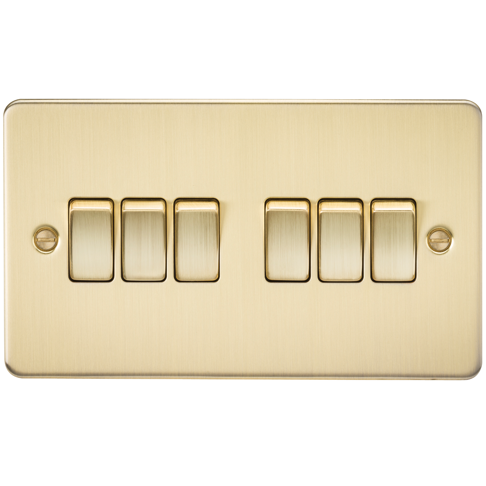 Flat Plate 10A 6G 2-way Switch - Brushed Brass - FP4200BB 
