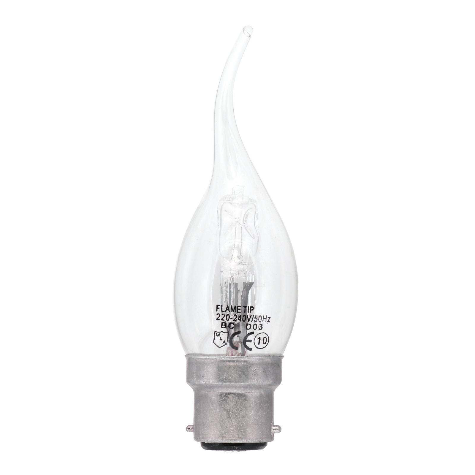 28W Halogen Energy Saving Clear Flame Tipped Lamp BC (equivalent To 40W) - HALO-F28BC 