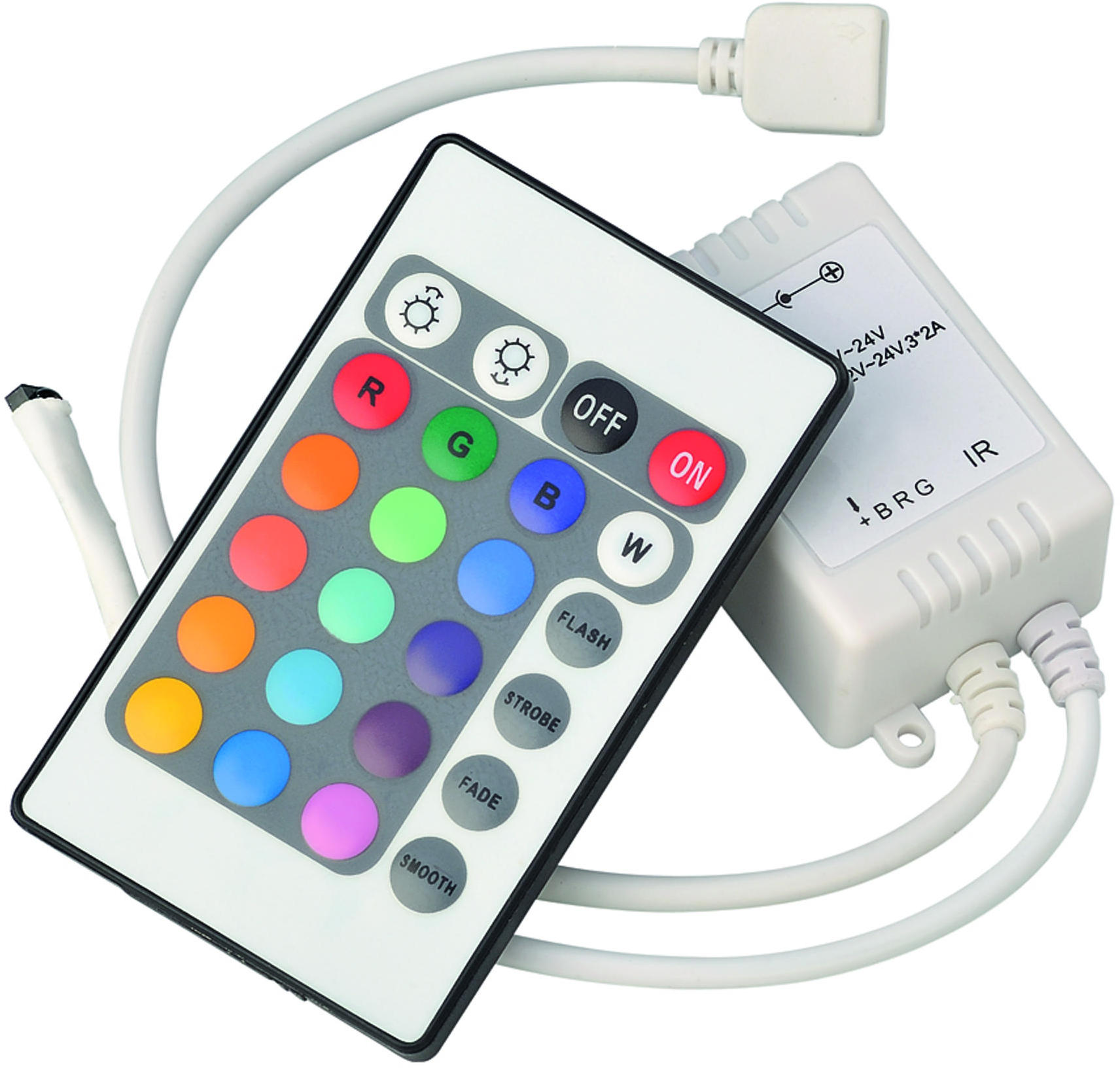 12V / 24V IR Controller And Remote - RGB - LEDFR4 