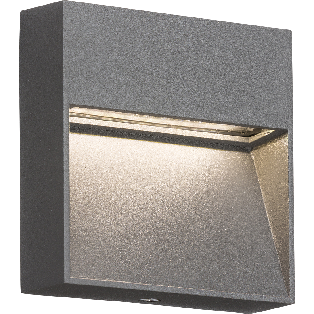 230V IP44 2W LED Square Wall/Guide Light - Grey - LWS2G 