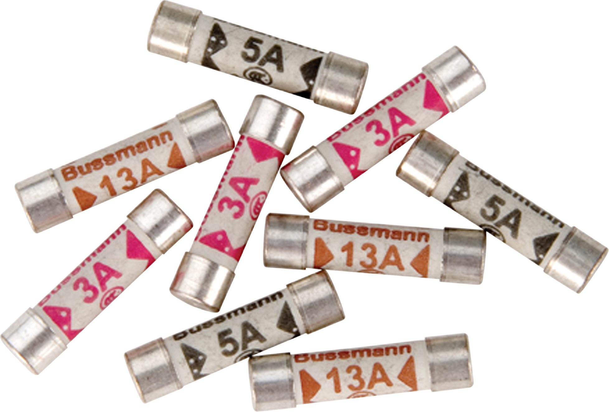 Mixed 3A/5A/13A BS1362 Fuses- Packed In Blister Packs Of 10 - MIXEDFUSES 