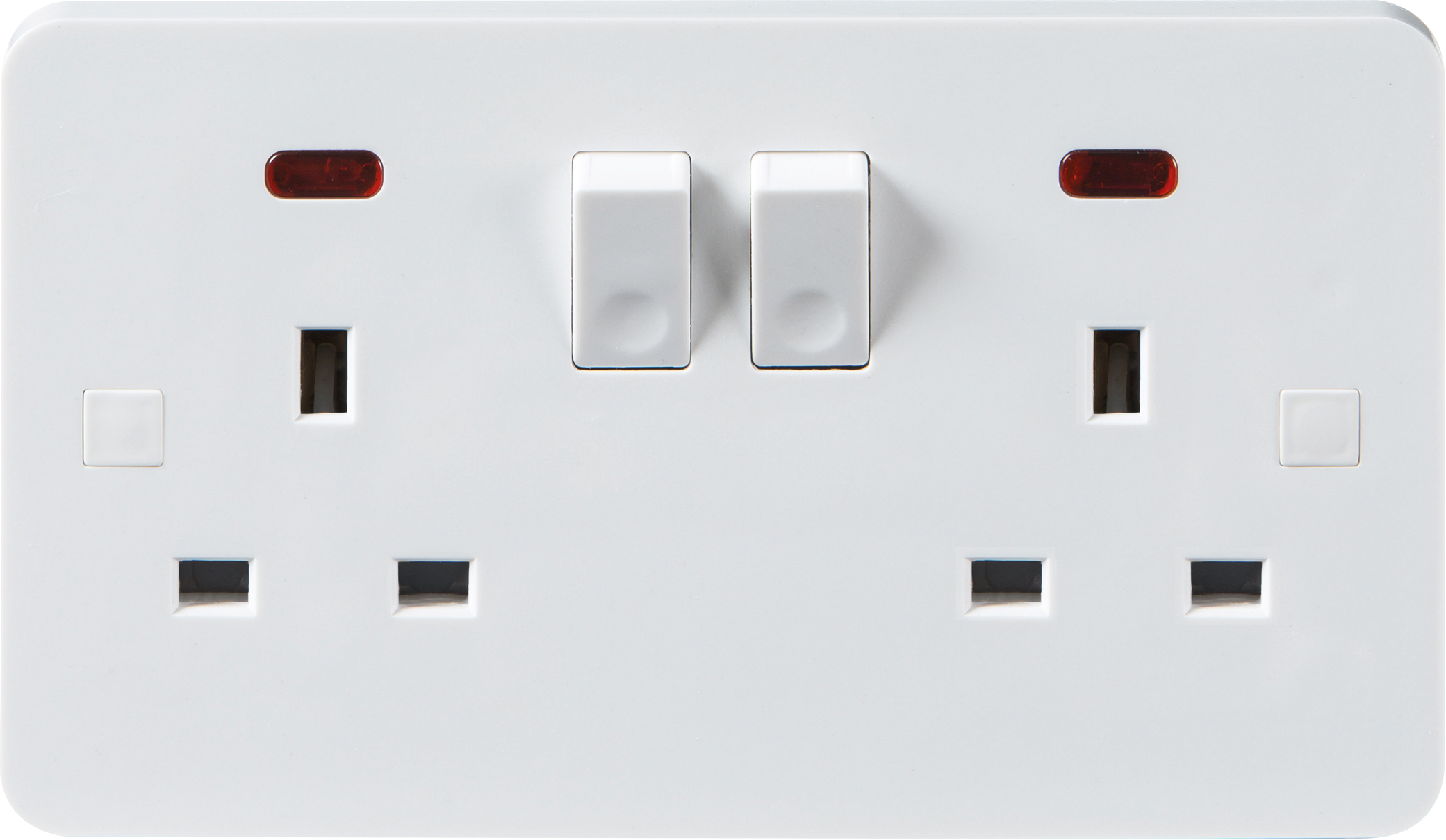 13A 2G DP Switched Socket With Neon - 9mm - PU9000N 